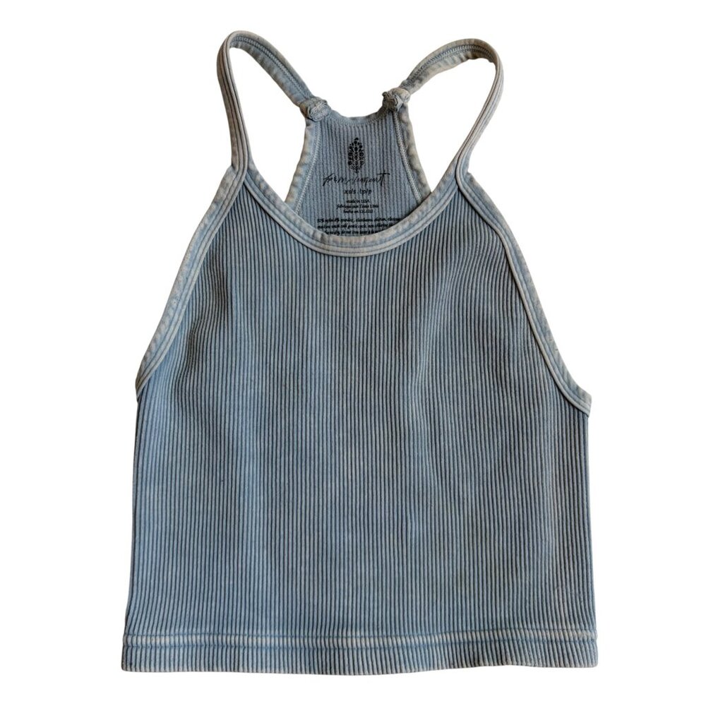 Free People FP Movement Happiness Runs Crop Tank (Light Denim Blue) - Size XS/S
